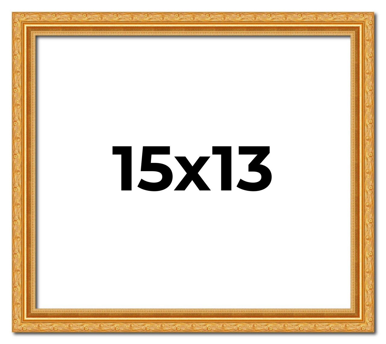 15x13 Solid Wood Antique Picture Frame with UV-Resistant Acrylic & Acid-Free Backing, Available in 4 Finishes: Bronze, Gold, Silver, and Gold with Black